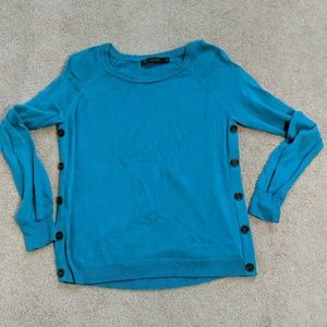 ❤️Teal side button sweater size M